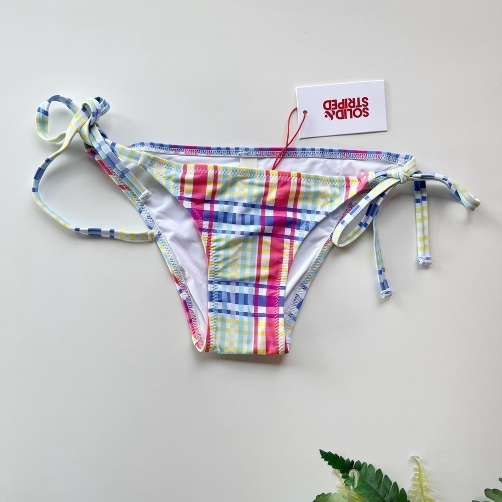 Solid & Striped The Iris Bikini Bottom Multi Plaid - Picture 2 of 7